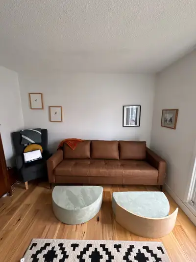 Urban Barn Brown Leather Couch, View more