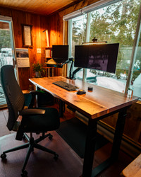 Sit Stand Desk Walnut - WorkStation