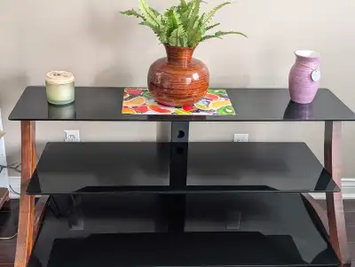 black glass tv stand fits 55 to 60 inch tv, View more