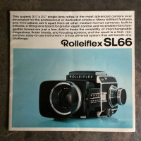Original Rolleiflex SL66 film camera brochure 1969.  FREE SHIP
