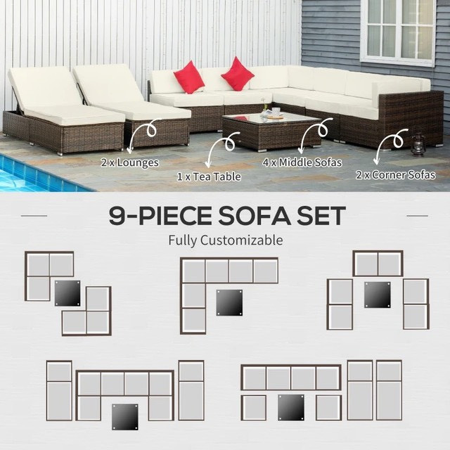 9 pcs outdoor patio set in Patio & Garden Furniture in City of Toronto - Image 4