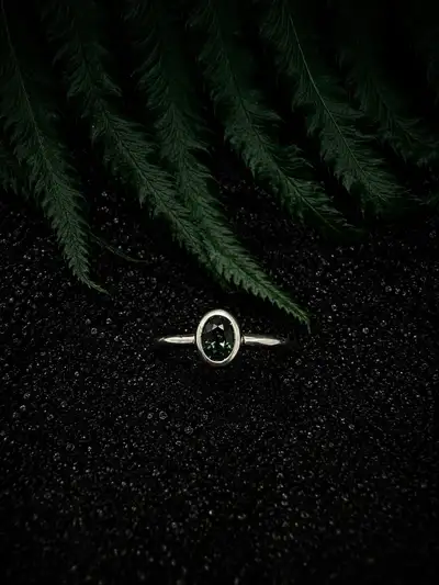 Blue Green Sapphire Ring, View more