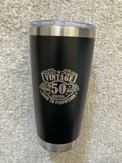 Vintage 50 Aged to Perfection Travel Mug - New *Read Description, View more