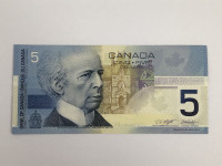 5 dollars bank note 2002 Canada CAD