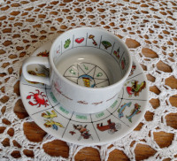 Fortune Telling Teacup & Saucer Zodiac International Collectors