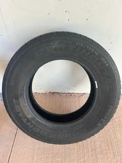 2 Continental Cross Contact winter tires. 215/70/16 $100
