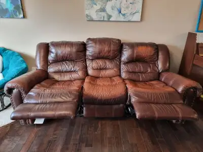 Leather 3-Seater Sofa Dual Reclining and couch, View more