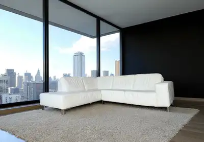 Modern Top Grain Leather Sectional , View more