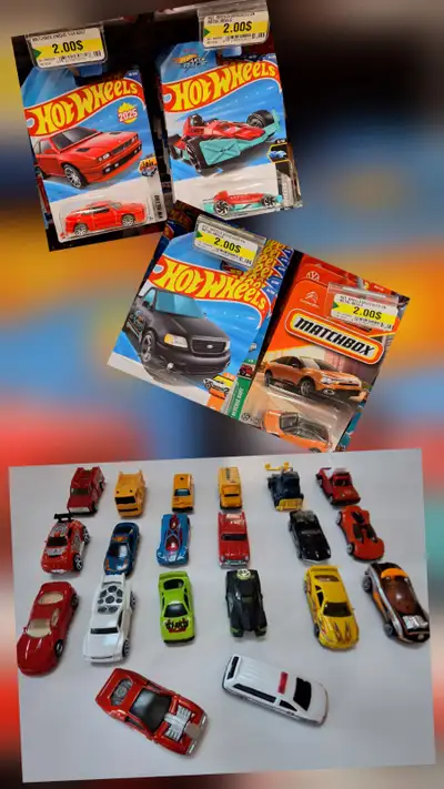 Camion de construction, auto de police, auto de course, voiture sport, remorqueuse, 20 articles.Vale...