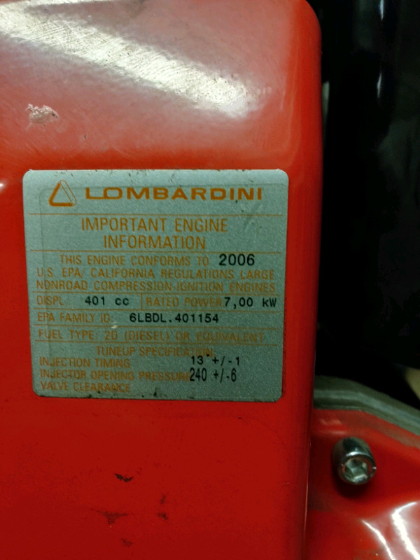 For Sale, 15 LD400 Lombardini Diesel Engine, 7 kW. in Other in Timmins