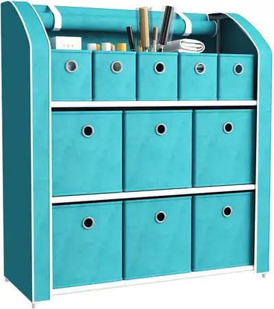 Multi-Bin Storage Organizer Cabinet Unit with Zipper Covered, View more
