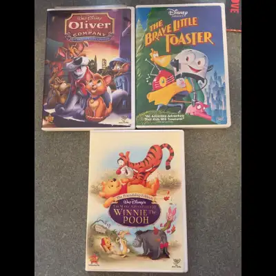 Disney DVDs Brave Little Toaster Oliver and Company Winnie Pooh, View more