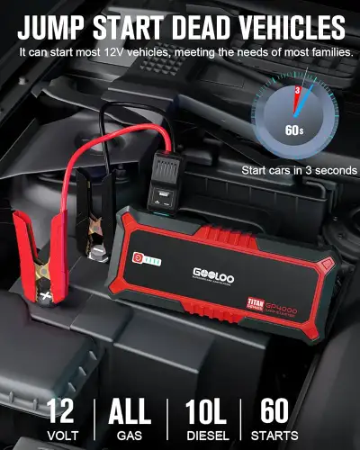 GOOLOO 12V Car Jump Starter 4000A Car Battery Starter 26800mA..., View more