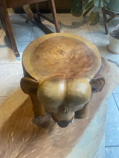 vintage Salid wood carved elephant for stool/ plant stand.55”., View more