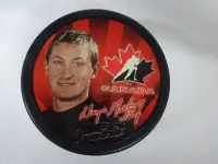 NHL Wayne Gretzky collectible hockey puck Team Canada 2002