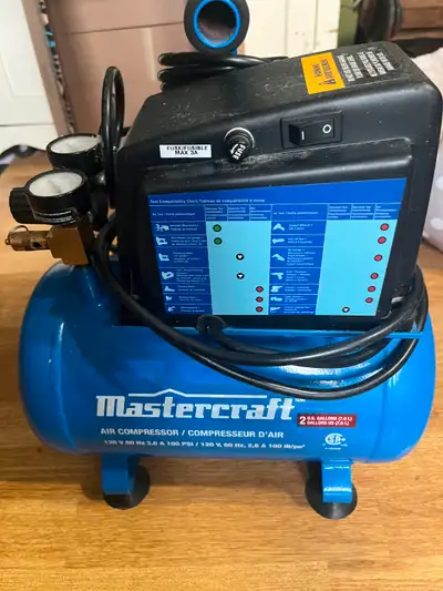 Mastercraft 2.9 gal Air compressor 120V 60 Hz 2.6A 100psi Asking $75 OBO