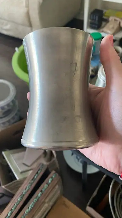 Pewter mugs, shot glasses , candlesticks , goblets $25+ Set of 8 goblets $80 Set of 6 napkin rings $...