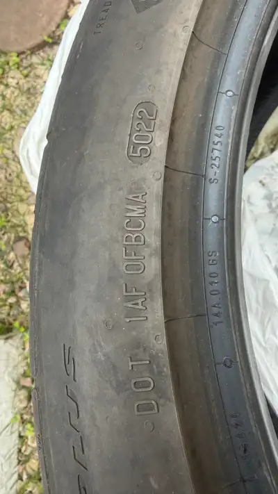 All-season tire (sporty/performance-oriented), 245/40 ZR19. $150 for all four tires.