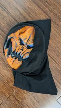 Scary Halloween Pumpkin Jack O Lantern Mask with Hood Costume