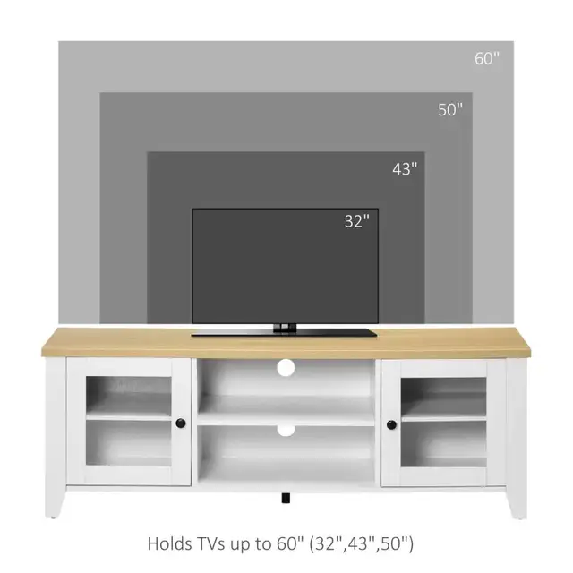 Wood TV cabinet, Fireplace TV Stand for TVs up to 60"  in TV Tables & Entertainment Units in Markham / York Region - Image 4