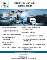 Importing Goods in Canada. 24/7 Customs Clearance Air Road Sea
