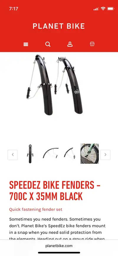 Planet Bike Quick-Mount SpeedEz Fenders 700C, View more