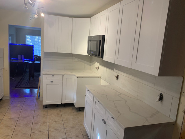 All wood white shaker kitchen  in Cabinets & Countertops in Bedford
