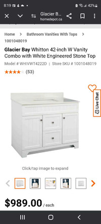 Glacier Bay 42 inch vanity set