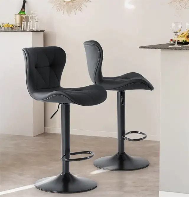 Swivel Adjustable Height Bar Stools, Leather Upholstered Counter in Chairs & Recliners in City of Toronto - Image 5
