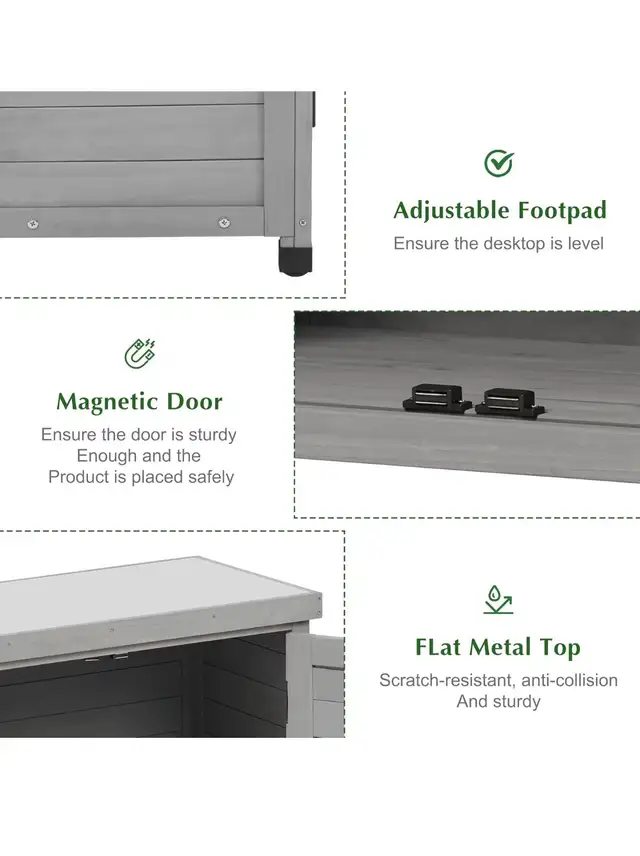 Outdoor Storage Cabinet & Potting Bench Table with Metal Top, Wo in Patio & Garden Furniture in Hamilton - Image 5