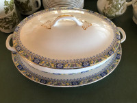 Vintage Oval Serving dish with lid and under plate. Never used