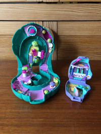 2 Vintage Polly Pocket Bluebird Clam Shells -  Splash 'n Slide +