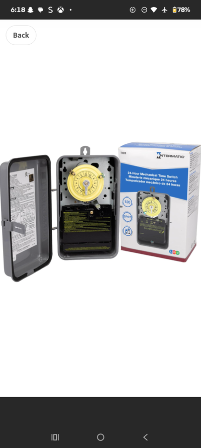 Intermatic T101R 24-Hr Mechanical Time Switch 120V In/Outdoor, View more