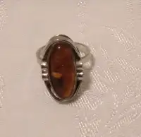 Vintage Amber Ring Sz 7/8