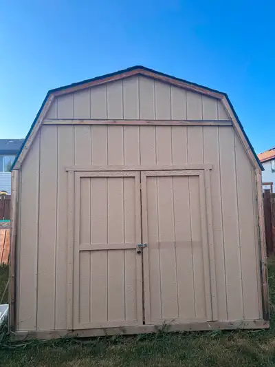 Barn style shed for sale must come disassemble yourself. Great shed with lots of storage comes with...