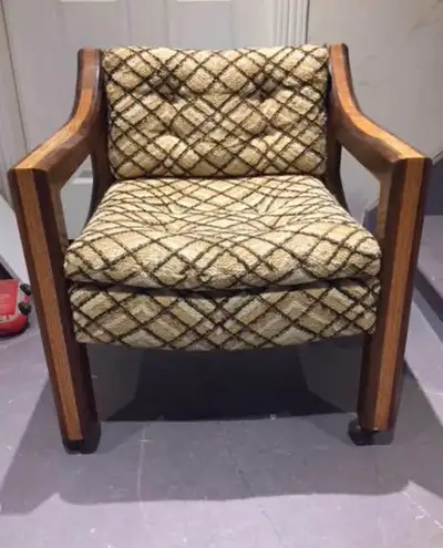 Vintage games or dinner table and rolling chairs, View more