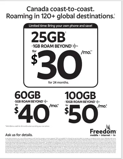  LIMITED TIME – FREEDOM MOBILE DEALS (PRICE FREEZE!) , View more