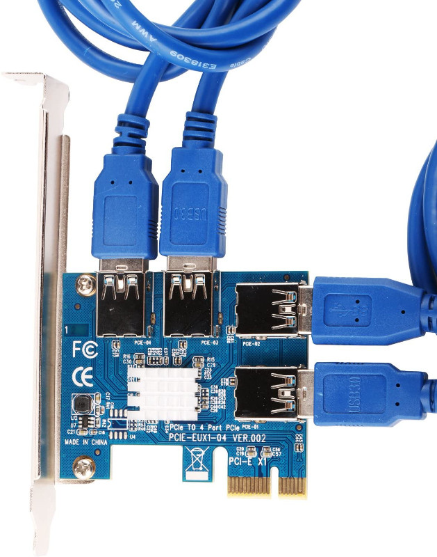 SYONCON PCIe 1 to 4 Riser Card, Pcie Splitter 1 to 4 PCI Riser C in Other in City of Montréal