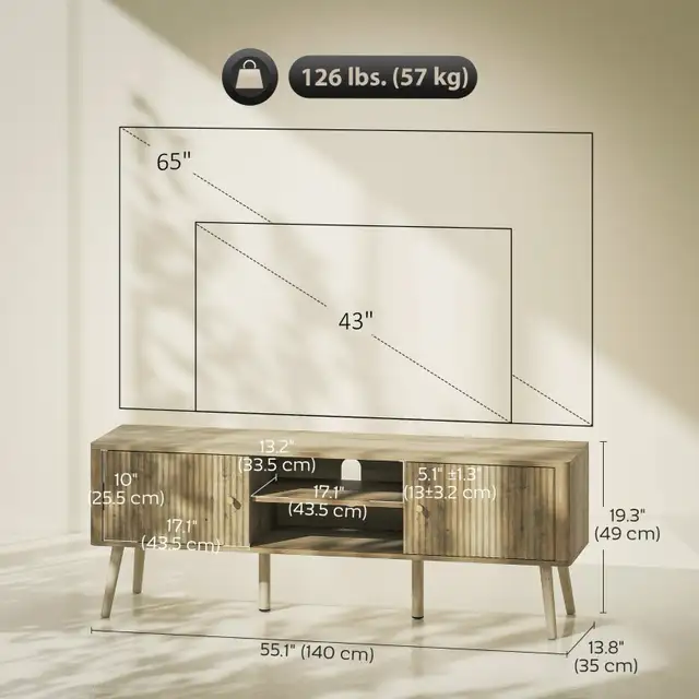 TV Stand for 65 Inch Television, Entertainment Center in TVs in Markham / York Region - Image 4