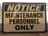 ORIGINAL RARE "MAINTENANCE PERSONNEL ONLY" SIGN 10" x 7"