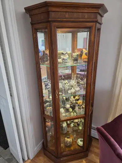 Armoire en bois vitrée en coin, View more