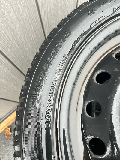 18” Winter tires and Rims . Rims are in excellent shape 5 x 114.3 . 2 of the tire have some thread l...