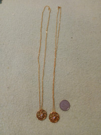 Two necklaces with gemstones