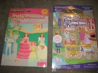 2 magnetic books, pretty princesses and enchanted kingdom - EUC