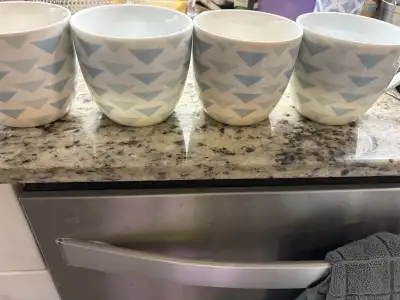 Set of 4 White Coffee Mugs, View more