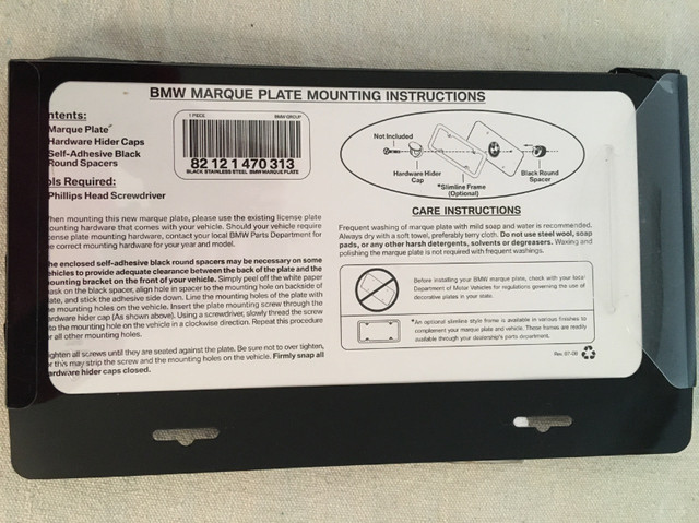 BMW License Marque Plate with Logo in Other Parts & Accessories in Banff / Canmore - Image 2