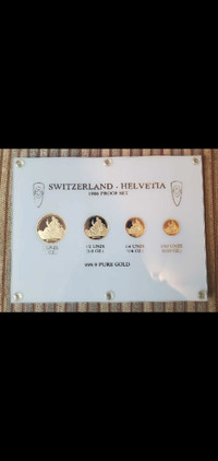 1.85 oz 9999 Swiss Gold Coin Set
