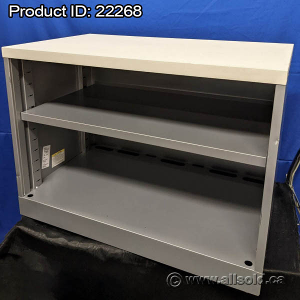 Steelcase Grey w/ White Top Metal Adjustable Bookcase in Storage & Organization in Calgary