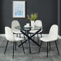 Glass Dining Table | Only Table | Black Legs | Dining Table |
