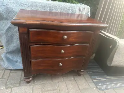 Wooden Nightstand with 3 Drawers, View more